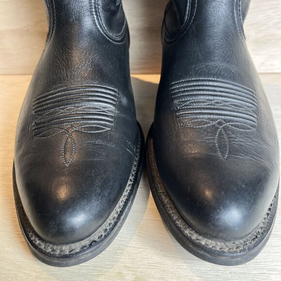 Ariat Mens Size 10 D Black Leather Cowboy Western Boots Style 34770 - Picture 3 of 13